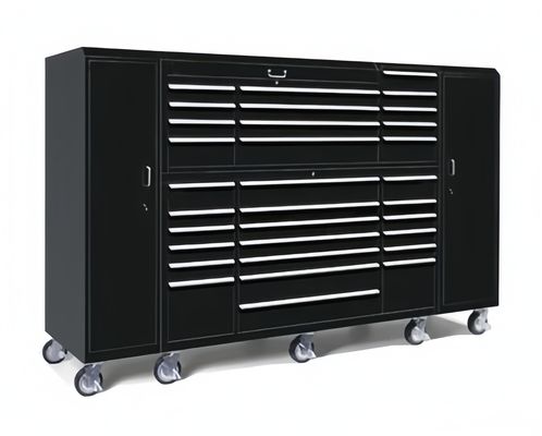 Приемлемый OEM ODM Черно-синий коробка с колесными инструментами с тележкой и большими металлическими шкафами для инструментов