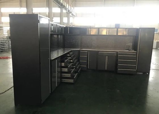 OEM Поддержка Гаражный шкаф с инструментами Хранение Рабочая скамейка Корзина инструментов Коляска инструментов Троллейбусная мастерская Металлический шкаф Форма L