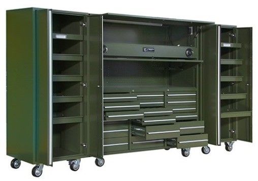 Приемлемый OEM ODM Холоднокатаная сталь 7 шкафчик инструмента с колесами и металлическим углом