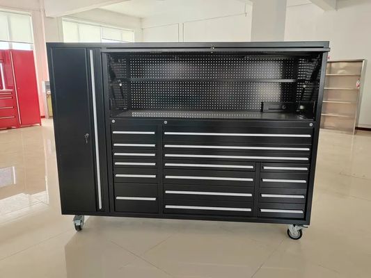 Силовой покрытый ящик инструментов со световым рабочим столом Идеальное механическое хранилище